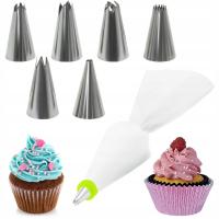 ZESTAW 6 TYLEK ADAPTER WOREK RĘKAW CUKIERNICZY