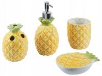 Zestaw akcesoriów łazienkowych dolomit żółty ananas
