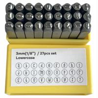 Zestaw stempli metalowych Numer skóry 3mm Profesjonalny 27Szt Metalowy dolny futerał