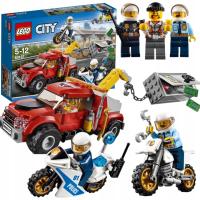 ZESTAW KLOCKI LEGO CITY ESKORTA POLICJI BANKOMAT 2 MOTORY HOLOWNIK AUTO