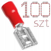 KONEKTOR ŻEŃSKI ZŁĄCZKI DO KABLI WSUWKI SAMOCHODOWE IZOLOWANE 6.3mm 100szt.