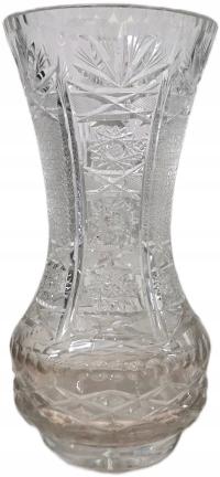 KRYSZTAŁOWY WAZON SZKŁO ZDOBIONE PRL