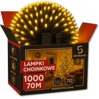 LAMPKI CHOINKOWE ŚWIĄTECZNE 1000 LED ZEW/WEW BIAŁE CIEPŁE 70m GIRLANDA