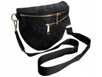 Nerka Damska,Torebka Damska na Ramię, Czarna, Saszetka na Szerokim Pasku