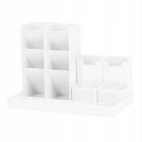 ORGANIZER NA BIURKO PRZYBORNIK SORTER POJEMNIK NA KREDKI DŁUGOPISY BIAŁY