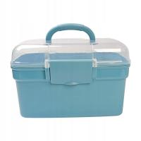 Organizer Plastikowy z Rączką i Klipsem 20,5x14x15 cm - Pojemnik Miętowy