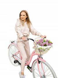 КРАСИВЫЙ ВЕЛОСИПЕД ПОРОШОК РОЗОВЫЙ ГОРОДСКОЙ ДАМЫ 28 