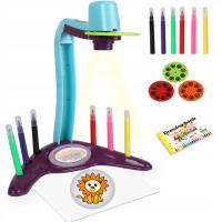 Projektor do NAUKI rysowania Rzutnik 24 slajdy Flamastry