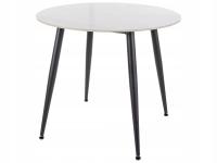 Stół Rion fi90 Ceramika biały połysk / czarny mat Okrągły 5-os.