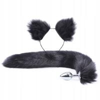 Fox Tail Anal Plug with Hairpin Bdsm Toy Flir