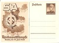 TRZECIA RZESZA -postkarte propagandowa -SA -REICHSWELTTKAMPFE 1938 rok