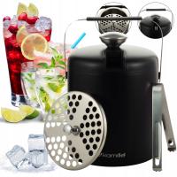 WIADERKO do LODU CZARNY pojemnik TERMICZNY do chłodzenia + szczypce KAMILLE