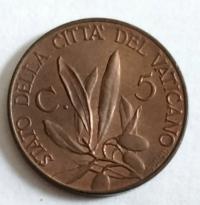 moneta Watykan 5 centesimi 1936 Papież Pius XI