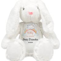 KRÓLICZEK PRZYTULANKA Dla Dziecka Personalizwoane DLA NOWORODKA Różowe Wz