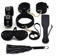 ZESTAW DO BDSM SKÓRZANY CZARNY COSPLAY PEJCZ