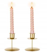 2 x ZŁOTY METALOWY ŚWIECZNIK 9 cm VINTAGE GLAMOUR ŚWIECZNIKI ŚWIĄTECZNE