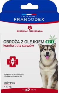 FRANCODEX Obroża z olejkiem CBD 75 cm dla psów o wadze powyżej 20 kg 1szt