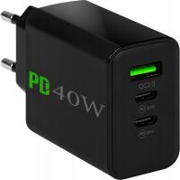 Зарядное устройство 2x USB-C / USB-A QC 3.0 PD 40W