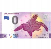 Banknot 0 Euro 2023 ( Francja ) - Aquarium Biarritz Żółw
