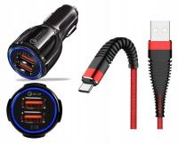 Автомобильное зарядное устройство USB 3.0 кабель USB Тип C