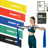 Набор из 5 резинок для реабилитационных упражнений с плоской лентой