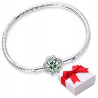 Bransoletka MODUŁOWA na charms zawieszki baza koniczynka s925 19cm +PUDEŁKO