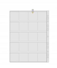 Страница для КЛАСЕРА на 20 холдеров А4 универсальная на 20 монет в холдерах