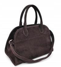 Brązowy czekoladowy kuferek torebka skóra zamsz czekoladowa espersso