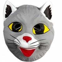 Maska plastikowa dzieci - wzory: krówka/robot/clown /kaczor/kotek, na gumce