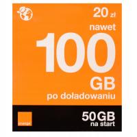 Стартер ORANGE Free 20 зл 50 ГБ интернет LTE карта