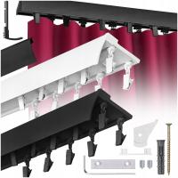 KARNISZ SZYNA SUFITOWA ALUMINIOWA PODWÓJNA Z OSŁONĄ 220 cm ŻABKA/AGRAFKA