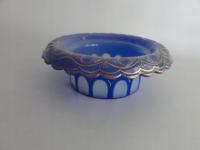 MAŁA PATERKA - SZKŁO MLECZNE/ KOBALT/ ZŁOTO