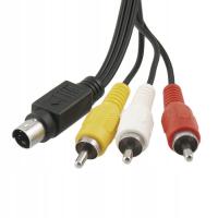 3 RCA męski na 4 Pin s-video męski kabel do adapt