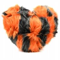 POMARAŃCZOWE SERCE PLUSZOWA PODUSZKA WŁOCHATE FUTRO SERDUSZKO