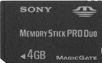 MEMORY STICK PRO- DUO SONY 4 GB