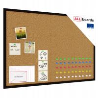 Czarna tablica korkowa 90x60 drewniana + pinezki