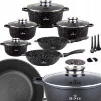 НАБОР КАСТРЮЛЬ ИНДУКЦИОННЫЙ НАБОР КАСТРЮЛЬ ГАЗОВАЯ СКОВОРОДА МРАМОРНЫЕ КРЫШКИ 17EL