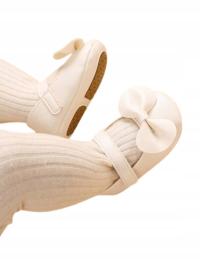 SHEIN BIAŁE BALERINKI DZIECIĘCE Z KOKARDKĄ I RZEPAMI 19 1ED