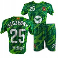 KOMPLET PIŁKARSKI SZCZĘSNY 25 BARCELONA KOSZULKA I SPODENKI CM