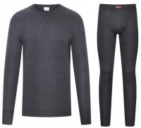 HENDERSON BIELIZNA KOMPLET 100% BAWEŁNA PODKOSZULEK KALESONY GRAFIT