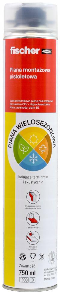 FISCHER PUP 750 -PIANA MONTAŻ DO OKIEN I DRZWI ,WIELOSEZONOWA 750 ML 1 SZT.