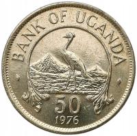 UGANDA 50 CENTS 1975 ŻURAW 31D4