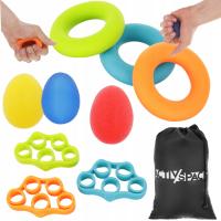 НАБОР ИЗ 9 РЕЗИНОК ДЛЯ РЕАБИЛИТАЦИИ РУК ПАЛЬЦЕВ ЗАПЯСТЬЯ АНТИСТРЕССОВЫЙ ТУЗ