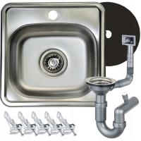 Кухонная раковина из нержавеющей стали, раковина из нержавеющей стали с одной раковиной, столешница 38x38 см, сифон