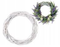 WIANEK WIKLINOWY BIAŁY WIENIEC NA DRZWI STROIK NATURALNY PODKŁAD