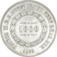 11.BRAZYLIA, PIOTR II, 1 000 REIS 1863