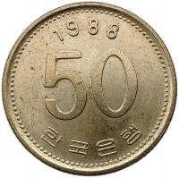 KOREA 50 WON 1988 ROŚLINA 5E3
