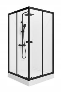 KABINA PRYSZNICOWA 70 x 70 cm Z BRODZIKIEM DRZWI PODWÓJNE, ROZSUWANE HART