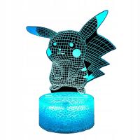 Lampka Nocna Pokemon Pikachu 3D Hologram LED Kolory RGB