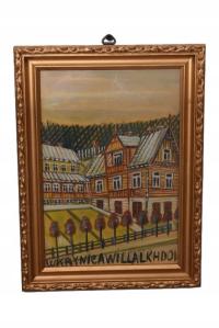 Nikifor Krynicki - Domy w Krynicy Zdrój - Stary Obraz - Akwarela Ołówek